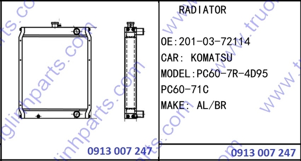 Két Nước Làm Mát PC60-7R PC60-71C Động Cơ 4D95 201-03-71114 - Phụ Tùng Máy Xúc