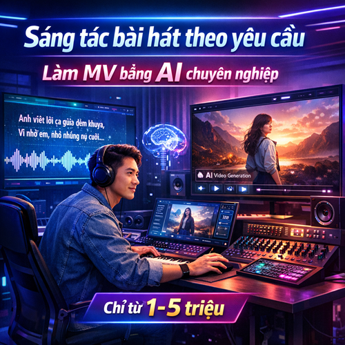 Dịch vụ sáng tác bài hát & sản xuất music video AI theo yêu cầu