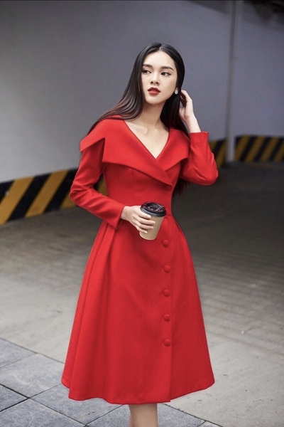 Đầm công sở đẹp cho người béo bụng