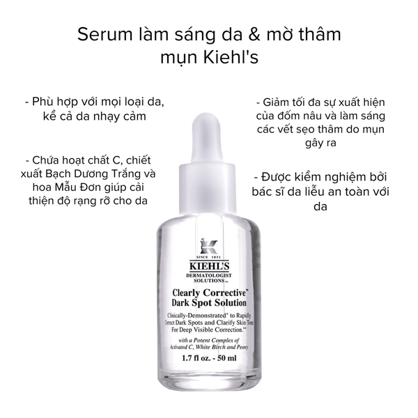 Serum Làm Sáng Da & Mờ Thâm Kiehl's Clearly Corrective™ Dark Spot Solution