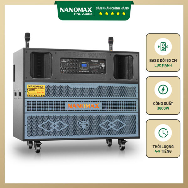 Loa Kéo Điện Nanomax Pro-704 Bass Đôi 50cm 3600w
