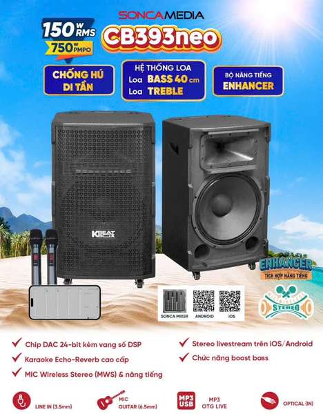 SONCAMEDIA CB393neo - VANG SỐ DSP & CHIP DAC 24-BIT, KARAOKE ECHO/REVERB & CHỐNG HÚ