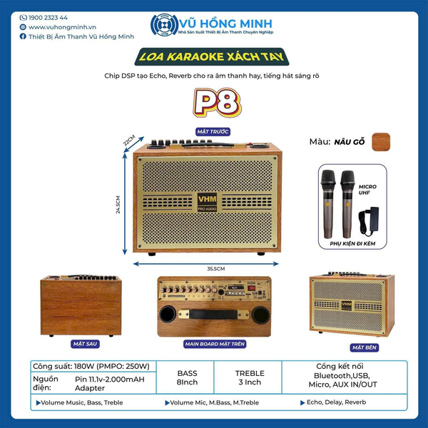 Loa karaoke xách tay VHM P8