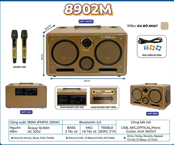 Loa karaoke xách tay VHM 8902M