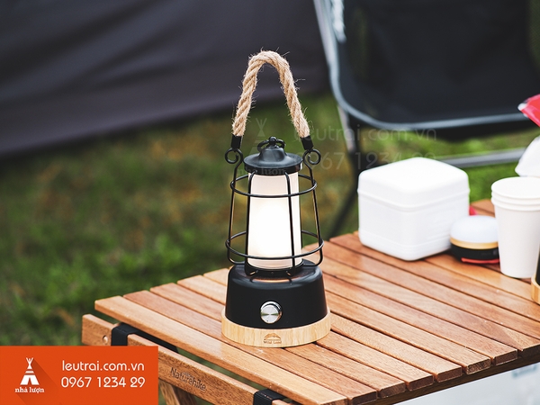 Đèn Led dã ngoại pin sạc Retro Hemp Rope Lantern Wild Land