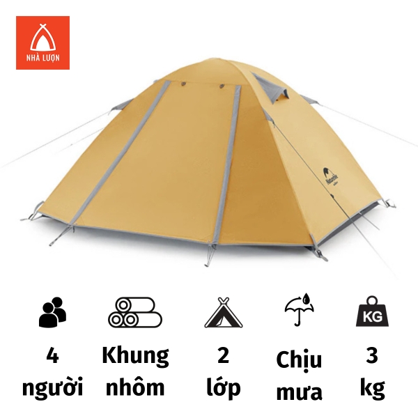 Lều cắm trại 4 người Naturehike NH18Z044-P