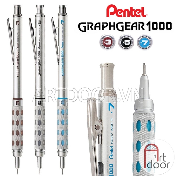 Bút chì bấm PENTEL Graphgear 1000 thân thép giấu ngòi PG10 (đủ size)