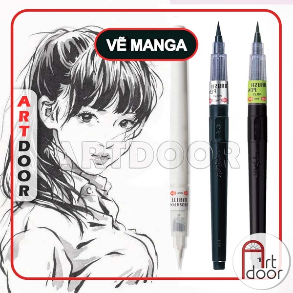 Bút line kháng nước KURETAKE (Đầu Cọ) lông mềm vẽ truyện tranh, manga, thư pháp