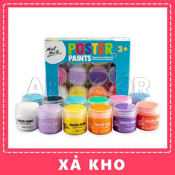 Bộ màu Poster Paints MONT MARTE Hũ (20ml) - [xả kho]