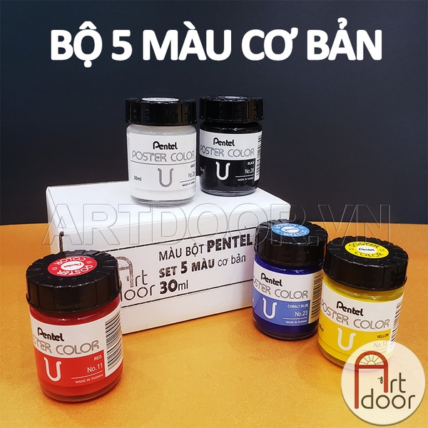 Bộ màu vẽ Poster PENTEL Postercolor Hũ 12~30ml (hộp giấy)