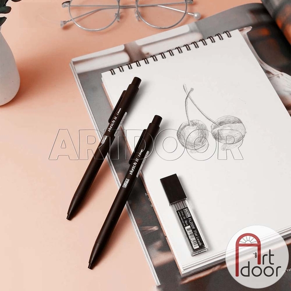 Bút chì kim bấm hoặc Ruột ngòi MARVY đầu Vuông Dẹt lõi lớn (đầu 2mm)