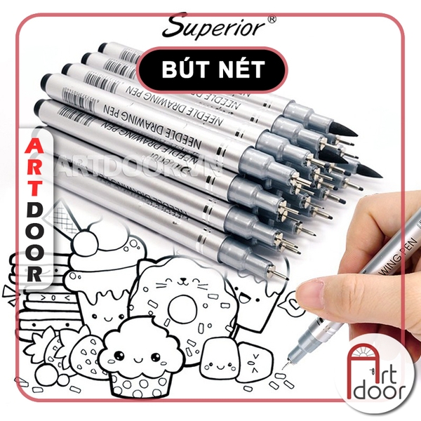 Bút line kháng nước Đen SUPERIOR (cây lẻ)