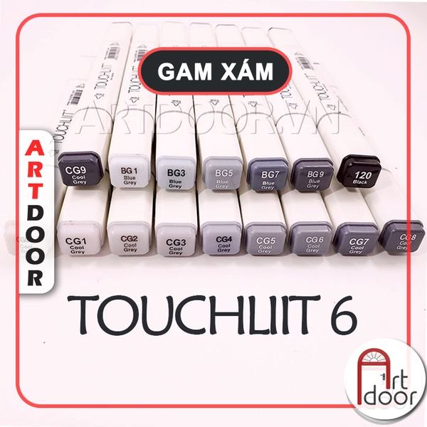 Bút marker TOUCHLIIT 6 (tông Xám) diễn họa kiến trúc, đô thị, đồ án nội thất