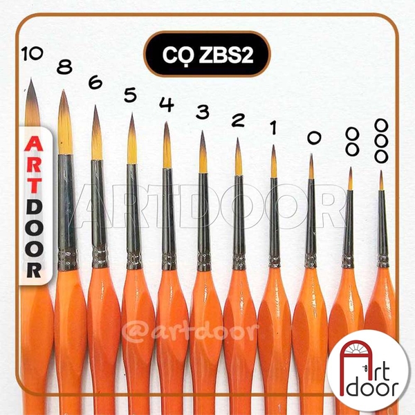 Cọ vẽ đầu tròn HAND (ZBS2), ARTPOWER (ZBS2) học vẽ trang trí màu nước, pentel poster, gouache