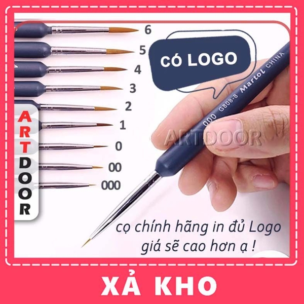 Cọ vẽ đầu Tròn MARIES Martol hàng chính hãng có in logo - [xả kho]