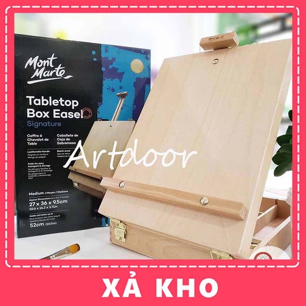 Giá vẽ để bàn MONT MARTE Box hộp đựng gỗ sồi (0039) - [xả kho]