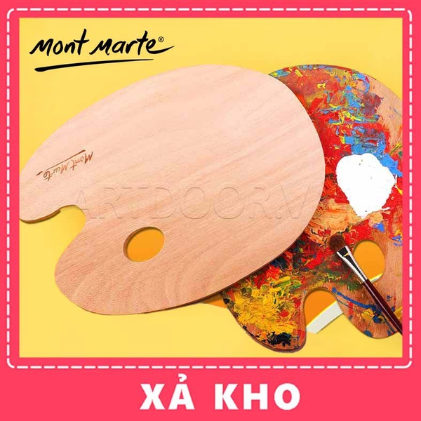 Khay Bảng pha màu MONT MARTE Oval bằng Gỗ (palette) - [xả kho]