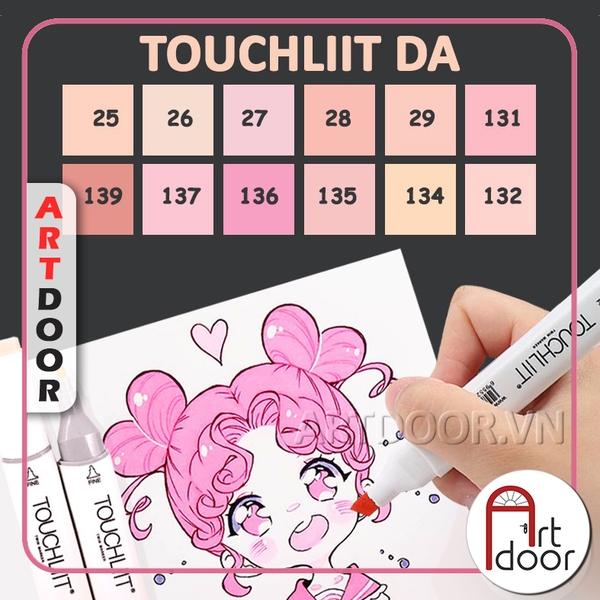 Bút marker TOUCHLIIT 6 (màu Da) vẽ da người, truyện tranh, manga, minh họa