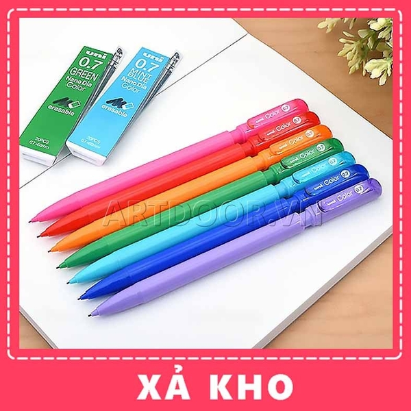 Bút chì bấm UNI Color thân nhiều màu (đầu 07) - [xả kho]