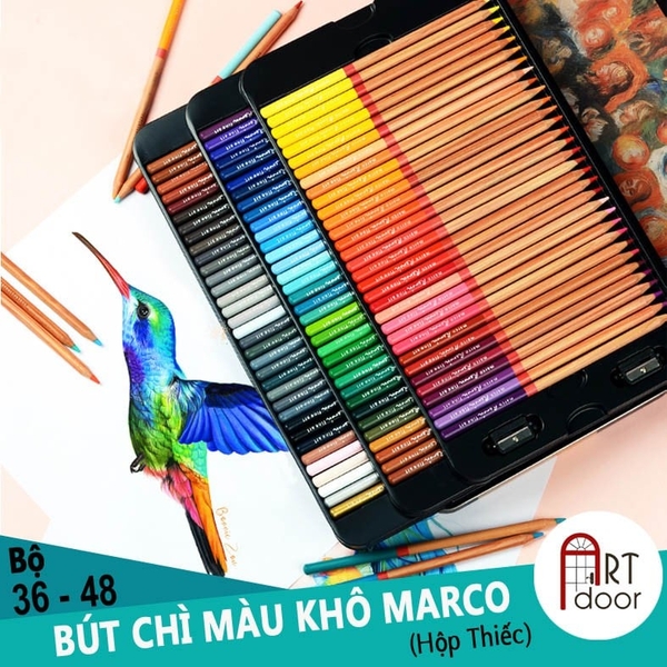 Bộ chì màu Khô MARCO Renoir Nâu (hộp thiếc)