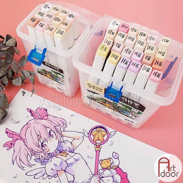 Bộ bút Marker TOUCHLIIT 6 Màu Da (hộp nhựa) vẽ da người, truyện tranh, manga, minh họa
