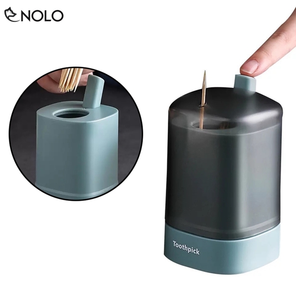 Hộp Đựng Tăm Xỉa Răng Có Nút Nhấn Tự Động Bật Tăm Lên Chất Liệu Nhựa PP Thực Phẩm