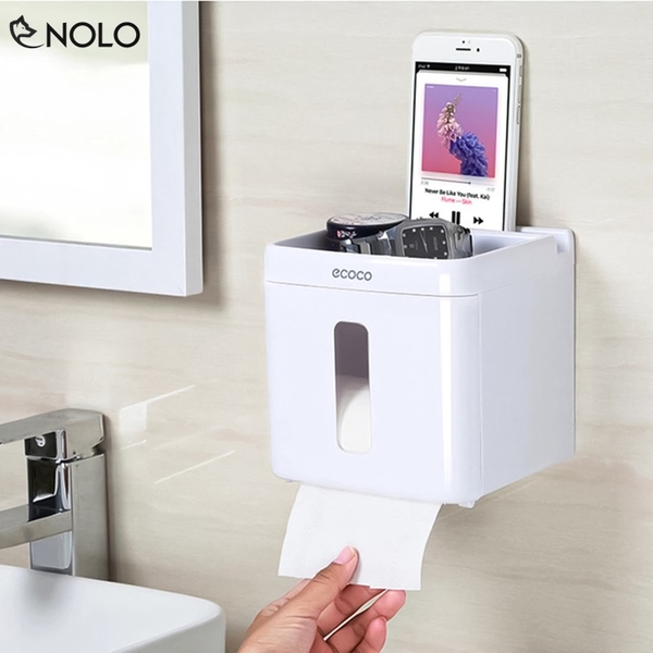 Hộp Đựng Bảo Quản Giấy Rút Giấy Cuộn Dán Tường Ecoco Model E1612 Chất Liệu Nhựa ABS