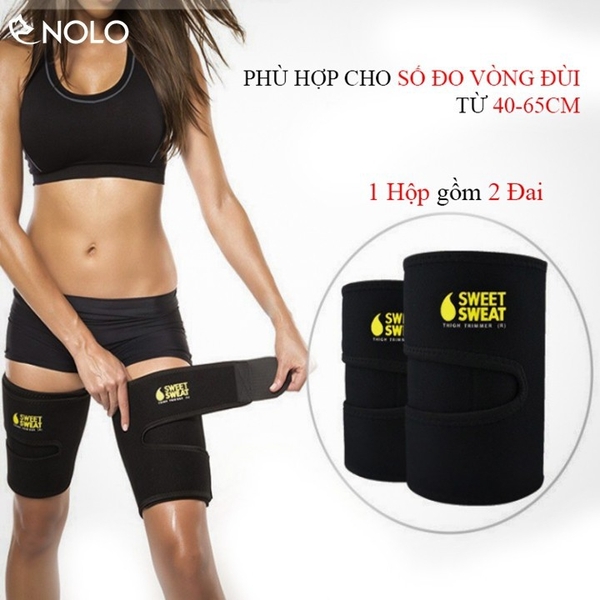 Combo Bộ 2 Đai Quấn Đùi Sinh Nhiệt Tự Nhiên Sweat Sweat Cho Size Đùi Từ 40-65cm