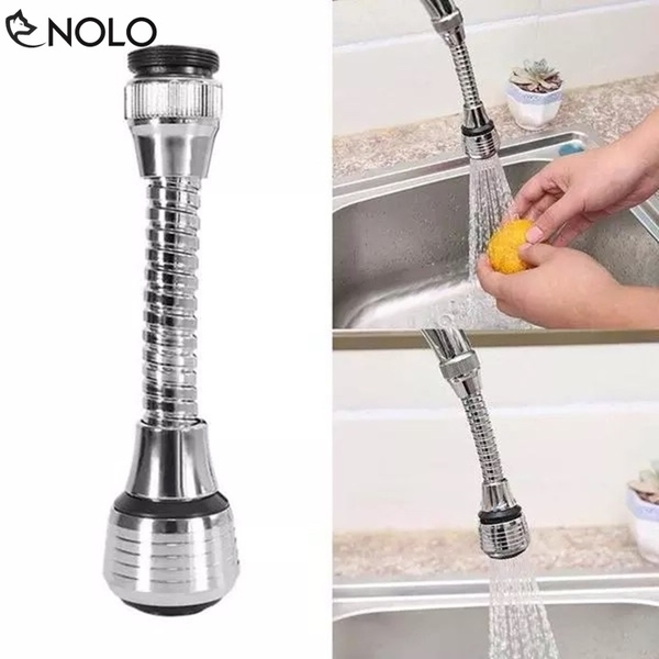 Đầu Vòi Xịt Tăng Áp Xoay 360 Độ Chống Gỉ Chiều Dài 14cm