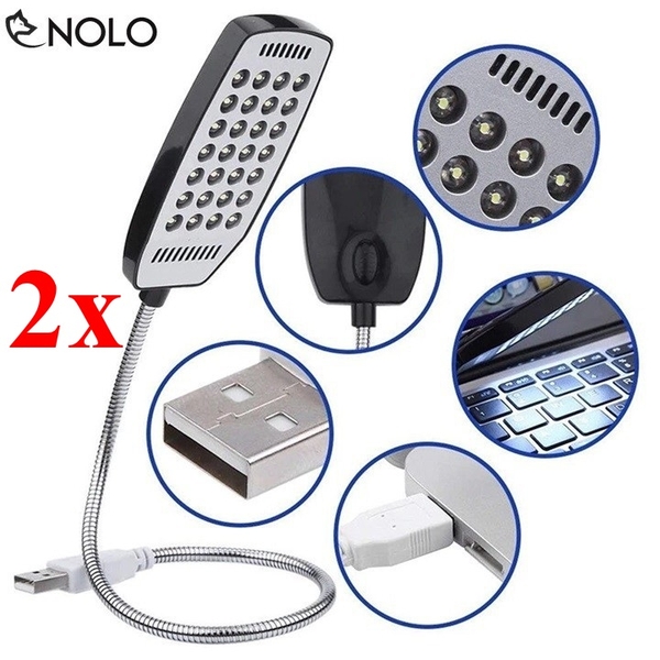 Combo 2 Đèn Led 28 Bóng Siêu Sáng Để Bàn Nguồn USB Thân Hợp Kim Uốn Dẻo