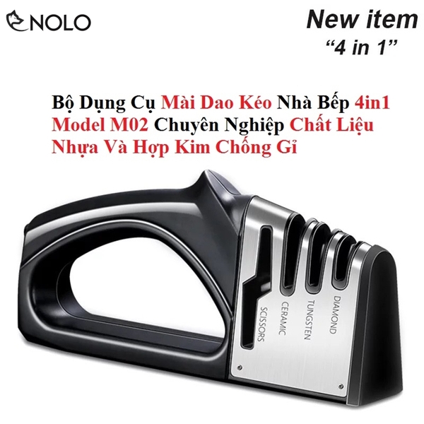 Bộ Dụng Cụ Mài Dao Kéo Nhà Bếp 4in1 Model M02 Chuyên Nghiệp Chất Liệu Hợp Kim Chống Gỉ