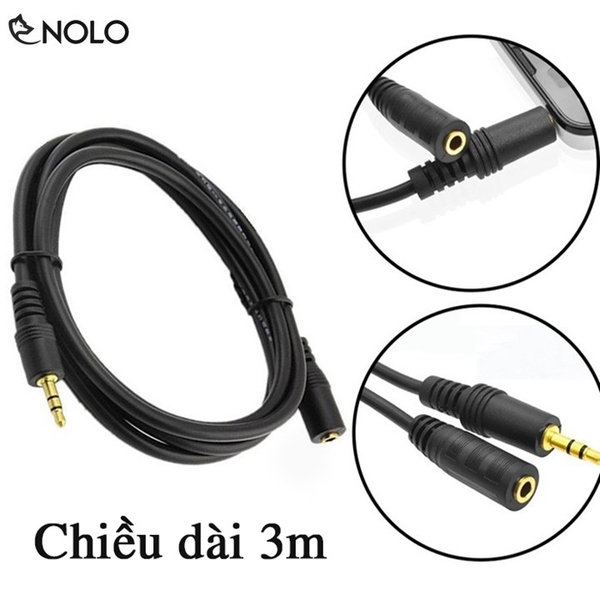 Cáp Nối Dài 3m Cho Chui Âm Thanh Audio AUX 3,5mm Model ND03 1 Đầu Đực 1 Đầu Cái