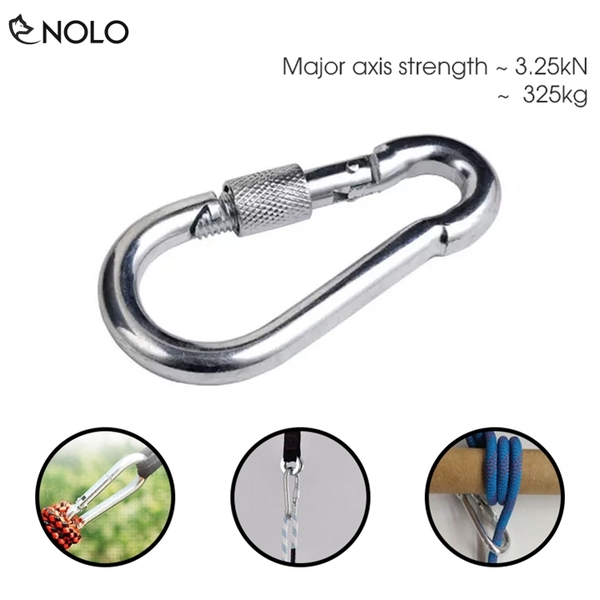 Móc Khóa Carabiner Leo Núi Treo Võng Thể Dục Yoga Bạt Che Nắng Model Reicio Chất Liệu Hợp Kim Thép Chịu Lực Chịu Tải 325kg 3250N