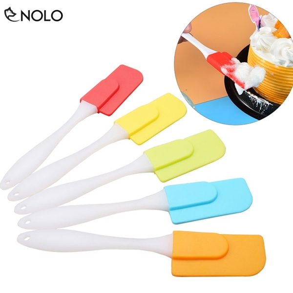 Combo 5 Cây Phới Trộn Bột Làm Bánh Làm Kem Chất Liệu Đầu Trộn Silicone Chịu Nhiệt