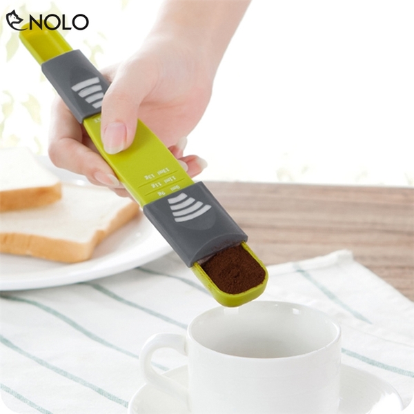 Muỗng Đong Đo Nêm Lường Gia Vị Nguyên Liệu Có Thể Điều Chỉnh 8 Nấc Chia Đo Chất Liệu Nhựa PP