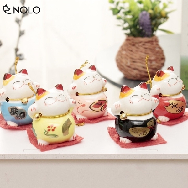 Bộ 5 Tượng Chú Mèo Nhỏ May Mắn Trang Trí Đem Lại Hạnh Phúc May Mắn Cho Gia Chủ