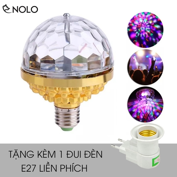 Bóng Đèn Led RGB Model HS02 Xoay Chuyển Màu Đế Hoa Sen Công Suất 6W Có Kèm Đui Đèn Liền Phích E27