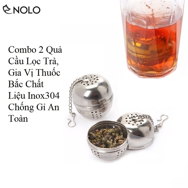 Combo 2 Quả Cầu Lọc Trà, Gia Vị Thuốc Bắc Chất Liệu Inox304 Chống Gỉ An Toàn