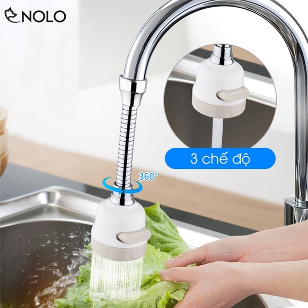 Đầu Vòi Tăng Áp Xoay 360 Độ Model DVM01 Có 3 Chế Độ Phun Thân Hợp Kim Có Nút Trên Đầu Thân Inox 201 Chống Gỉ