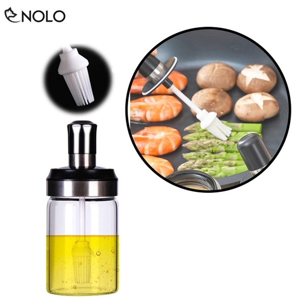 Combo 2 Lọ Hủ Thủy Tinh Đựng Gia Vị Có Cọ Phết Nắp Nhựa Rời Có Ron Silicone Chống Tràn Dung Tích 250ml