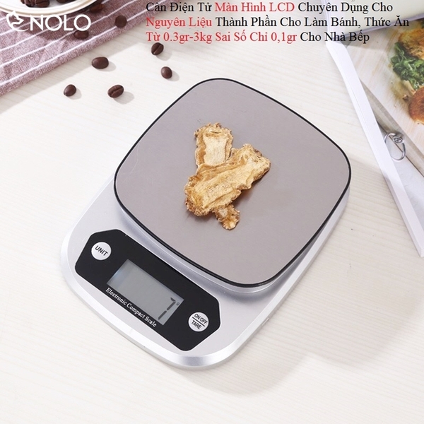 Cân Điện Tử Màn Hình LCD SH131 Chuyên Dụng Cho Nguyên Liệu Thành Phần Làm Bánh, Thức Ăn Từ 0.3gr-3kg Sai Số Chỉ 0,1gr Cho Nhà Bếp