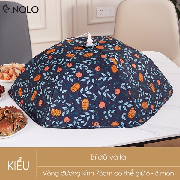 Lồng Chụp Bàn 78cm Giữ Nhiệt Khung Hợp Kim Xếp Gọn Chất Liệu Vải Oxford 600D Chắn Bụi Côn Trùng Bên Trong Phủ Màng Nhôm