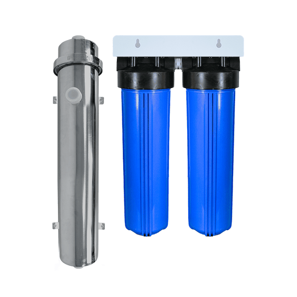 Combo lọc tổng đầu nguồn 3 cấp UF4000 + 2 cốc (PP5+Cation)