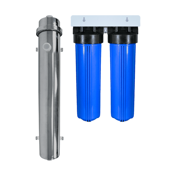 Combo lọc tổng đầu nguồn 3 cấp UF5000 + 2 cốc (PP5+Cation)