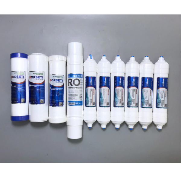 Combo 10 lõi lọc Forseti (123 + RO Karofi 100GPD đúc + 5678910)