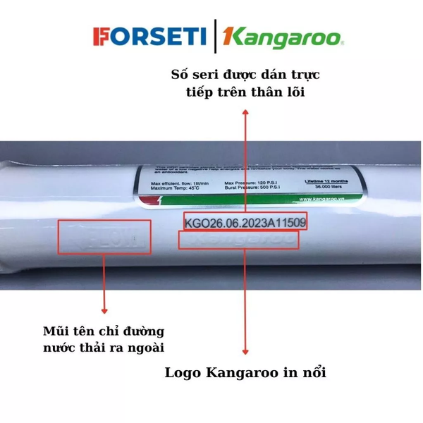 Lõi lọc nước Kangaroo hydrogen số 10 omega 5in1 có chức năng bổ sung khoáng tự nhiên cho nước