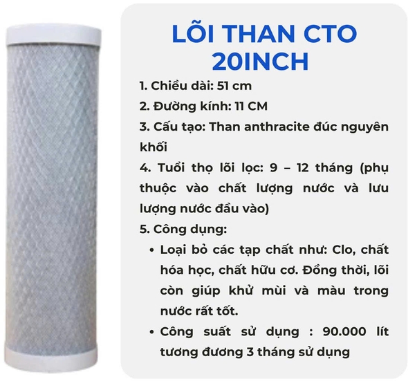Combo lọc tổng đầu nguồn 3 cấp UF5000 + 2 cốc (PP5+CTO)