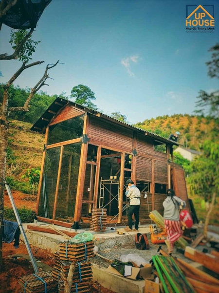 nhà gỗ làm farmstay