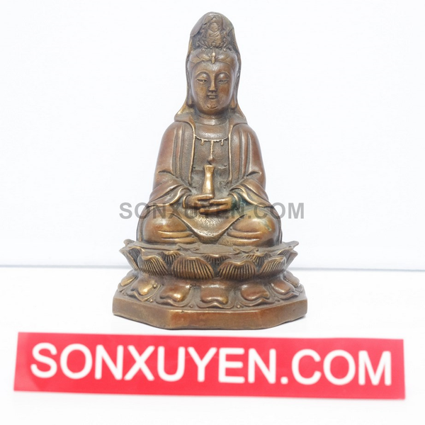 Phật bà quan âm đồng cao 16 cm, rộng 10 cm