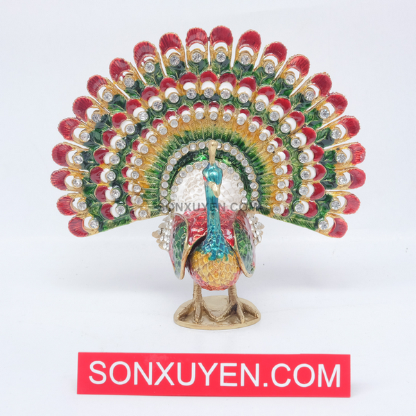 Con công hợp kim ngũ sắc cao 18 rộng 19